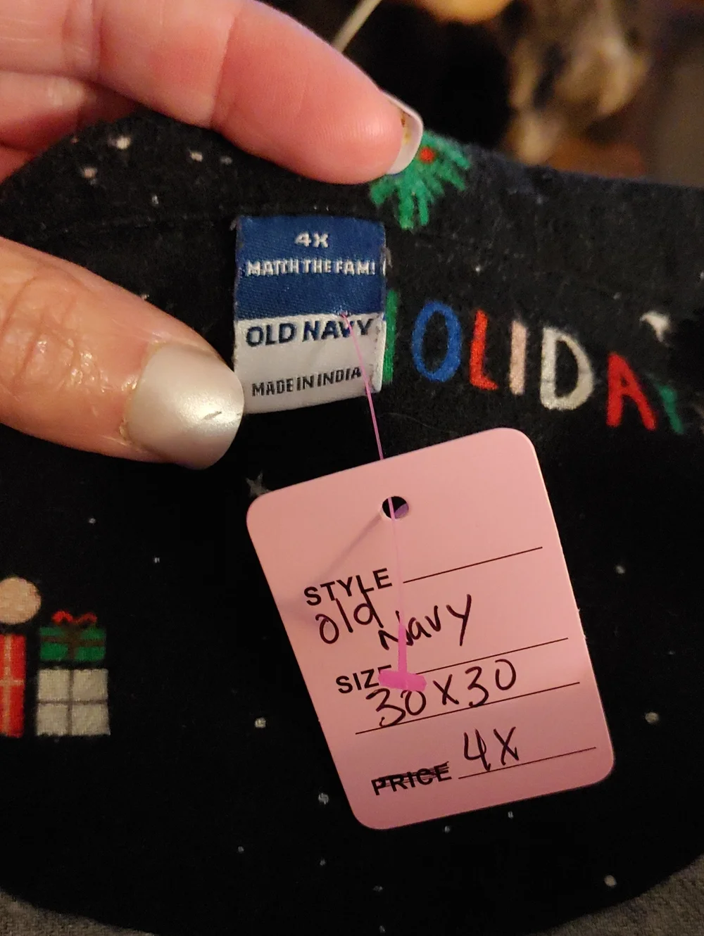 Old Navy 4X Adorable Christmas Print Holiday Long Sleeve Pajama Set